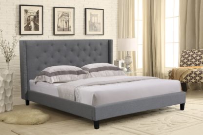King Megan Bed- 007-Husky-Furniture- Queen and King- Grey-1