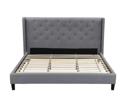 King Megan Bed- 007-Husky-Furniture- Queen and King- Grey