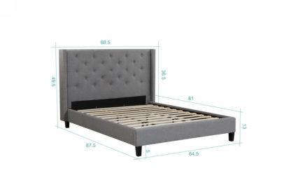 Queen Megan Bed- Dimentions 007-Husky-Furniture- Queen and King- Grey