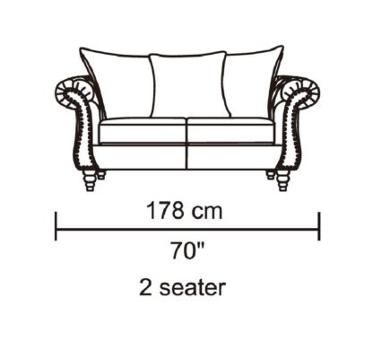 HD1769 -Tessa- Sand-K06.Fabric .Husky Designer Furniture.Loveseat.Dimentions