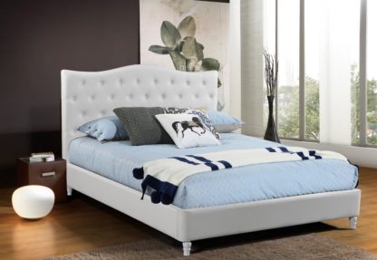 HB828-Lily Platform Bed - Double -Queen-Husky-Furniture- White