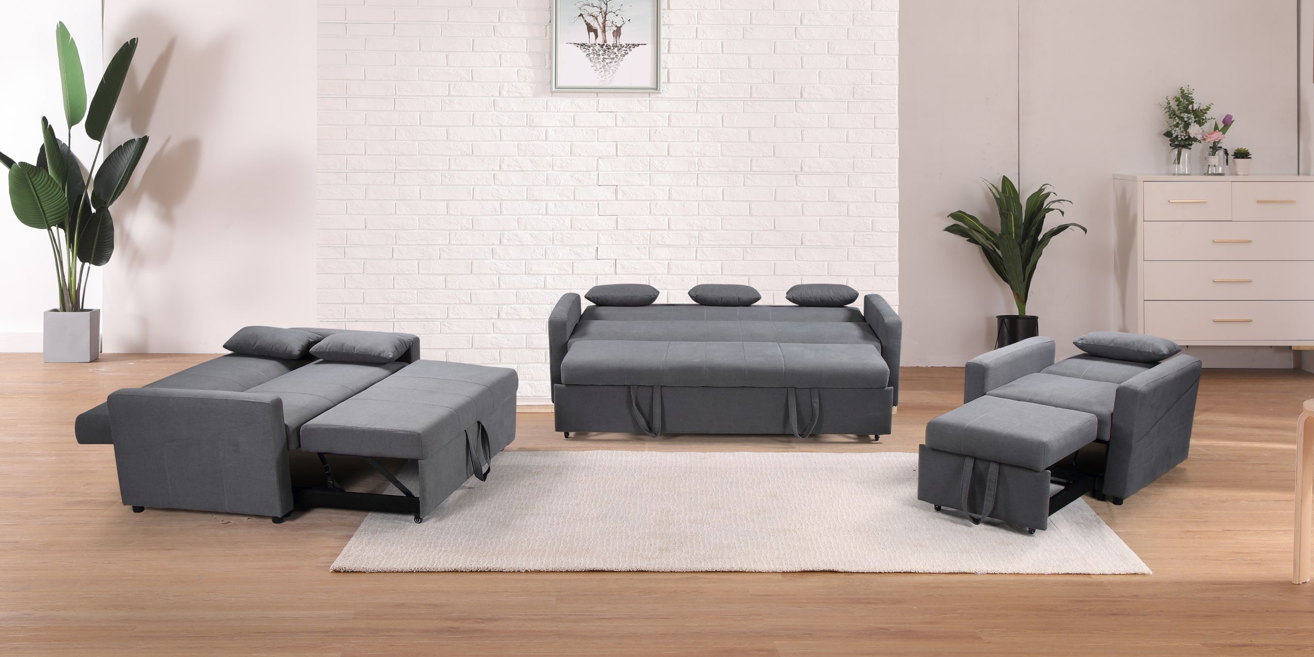 sofa bed transformer 3 in 1 table chairs