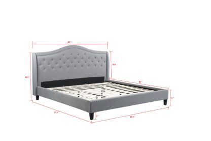 King- Twilight Bed -013- Husky FurniturePlatform bed King - Grey