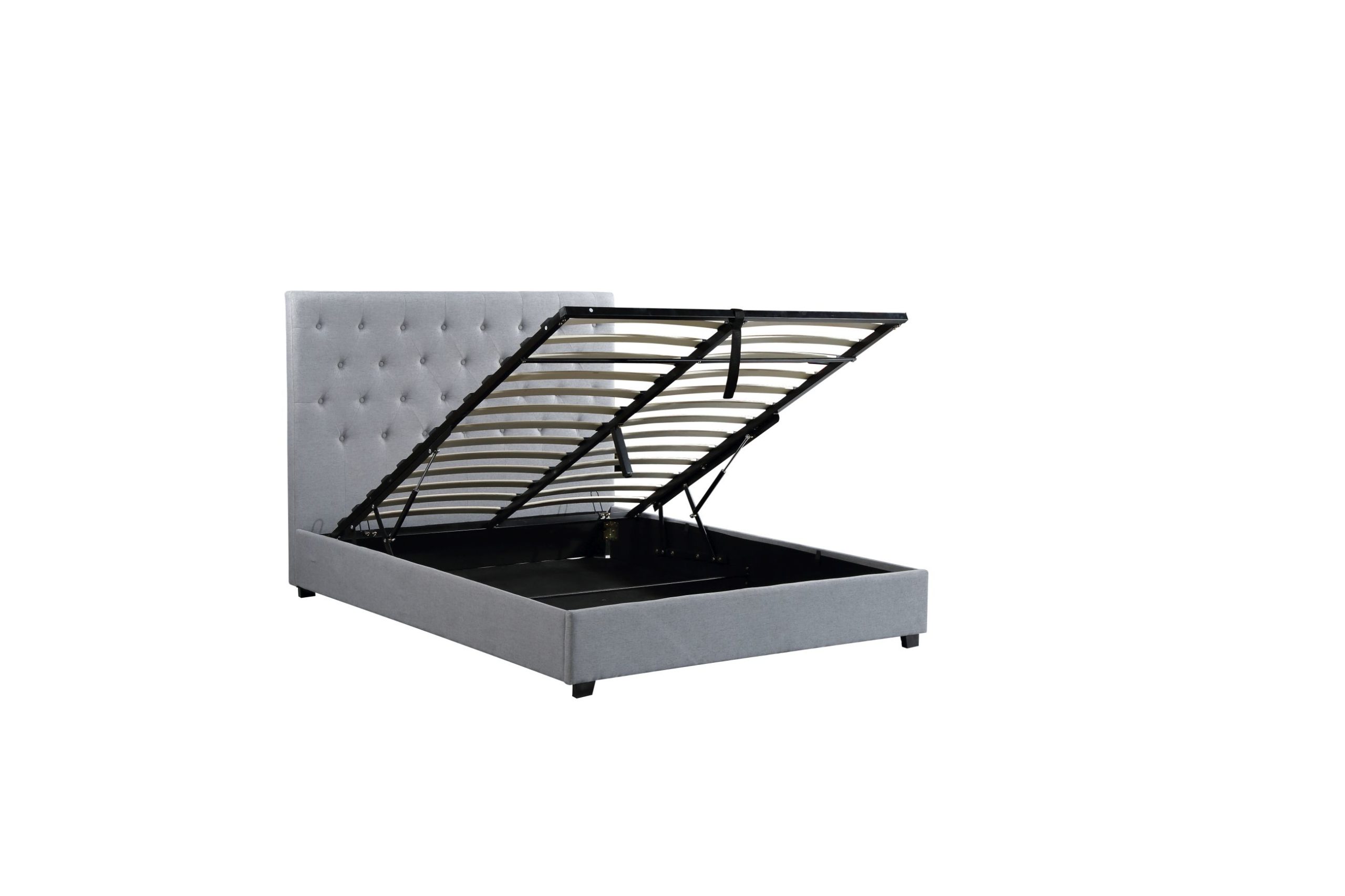 Upholstered Platform Bed Grey, Lift Up Storage Bed Frame Queen