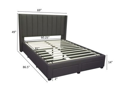 Ashley 4 Drawer Storage Platform Bed Queen Grey Dimensions