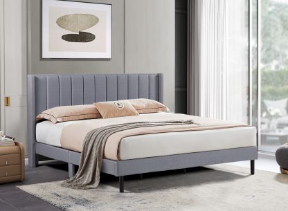 Husky Furniture Jordan Platform Bed King Grey 1008