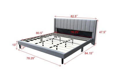Husky Furniture Jordan Platform Bed King Grey 1008 Dimensions