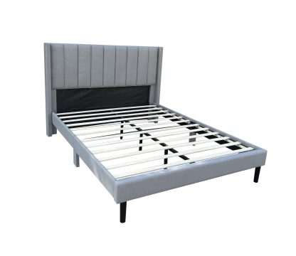 Husky Furniture Jordan Platform Bed Queen Double Grey 1008