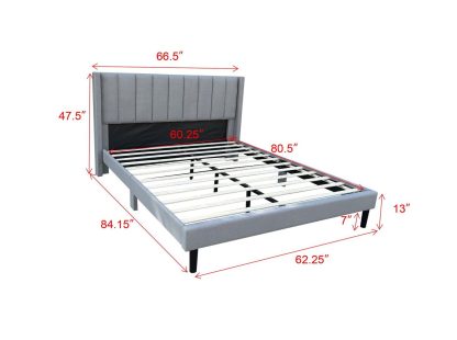 Husky Furniture Jordan Platform Bed Queen Grey 1008 Dimensions