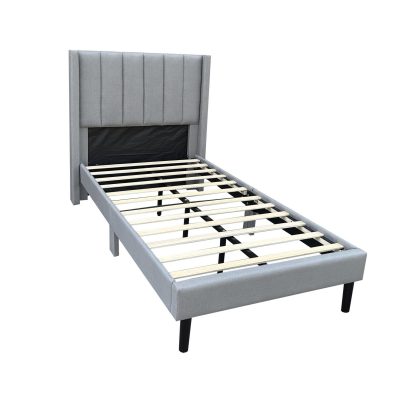 Husky Furniture Jordan Platform Bed Single Grey 1008