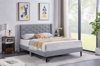 Husky Furniture Lara Platform Bed Queen Grey 1007