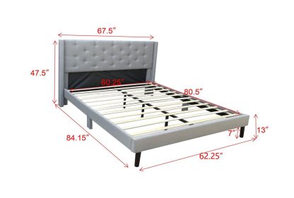 Husky Furniture Lara Platform Bed Queen Grey 1007 Dimensions