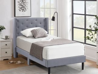 Husky Furniture Lara Platform Bed Single Grey 1007