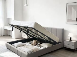 Metro Lift-Up Storage Bed, Beige – King | Husky Furniture